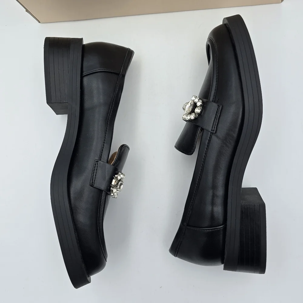 Like-New BCBGeneration Carli Crystal Bit Loafers, Black, 6.5M - Picture 14 of 16